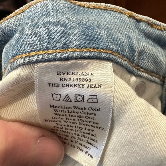 Everlane cheeky jean 26 crop Light Blue denim - Picture 5 of 8